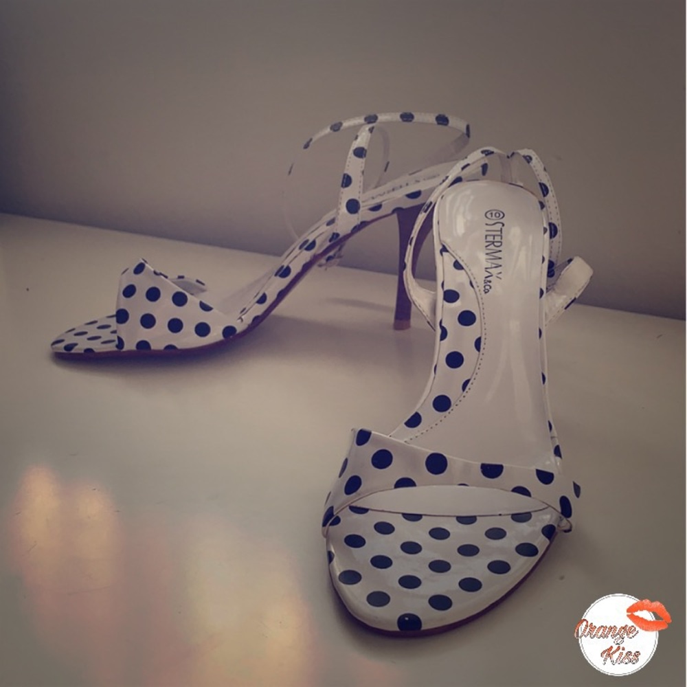 STERMAX -Black and White Polka Dot Heels